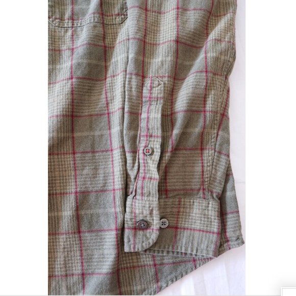 St. John's Bay Plaid Flannel Shirt Green Size L - Picture 3 of 6